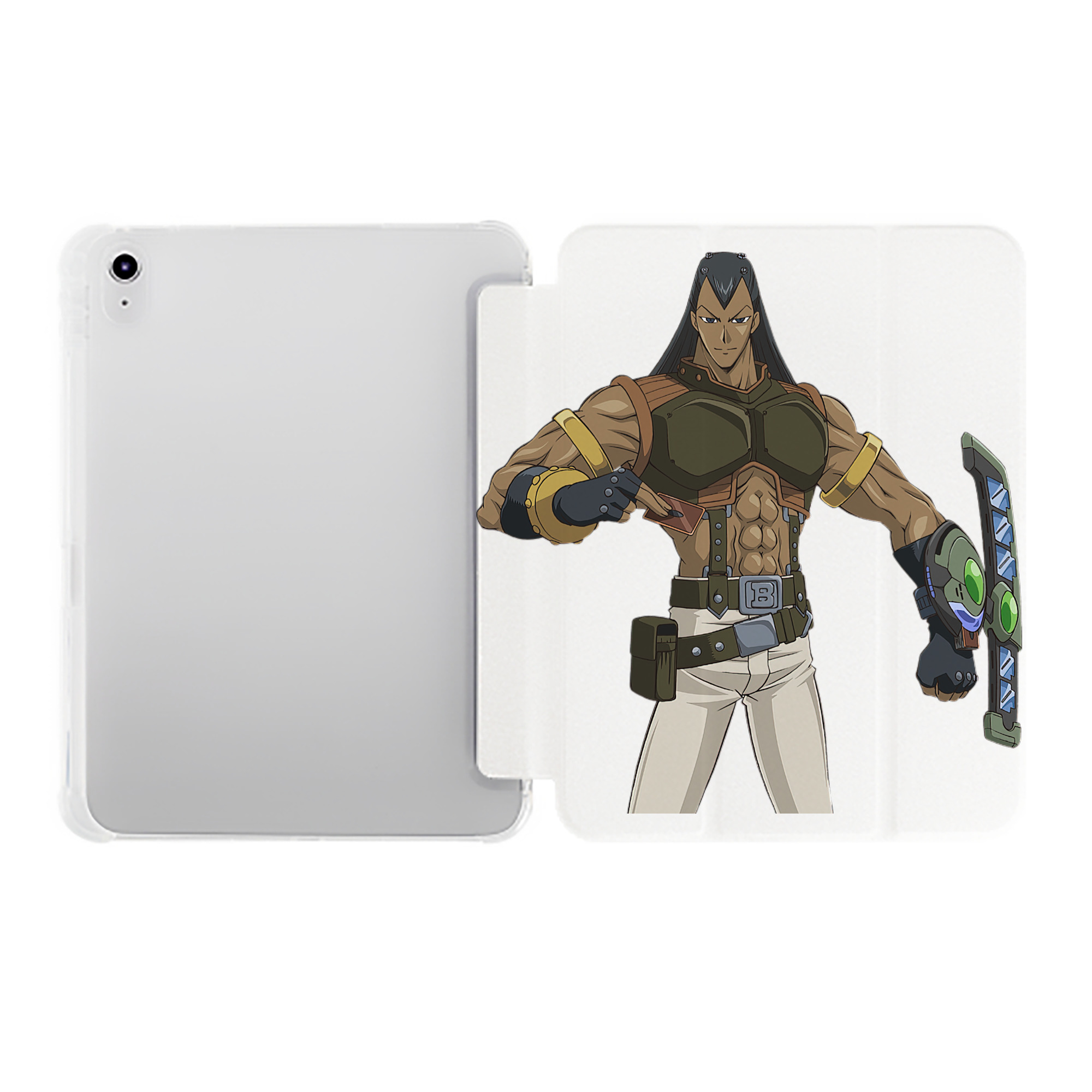 （画像用） 遊☆戯☆王 Yu-Gi-Oh! IPad ケース ペン収納付き 三つ折りスタンド PUレザー×シリコン 対応機種9.5/10.5/10.9インチ